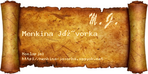 Menkina Jávorka névjegykártya
